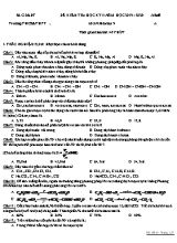 Đề kiểm tra học kỳ II môn Hóa học Lớp 9 - Mã đề A - Năm học 2019-2020